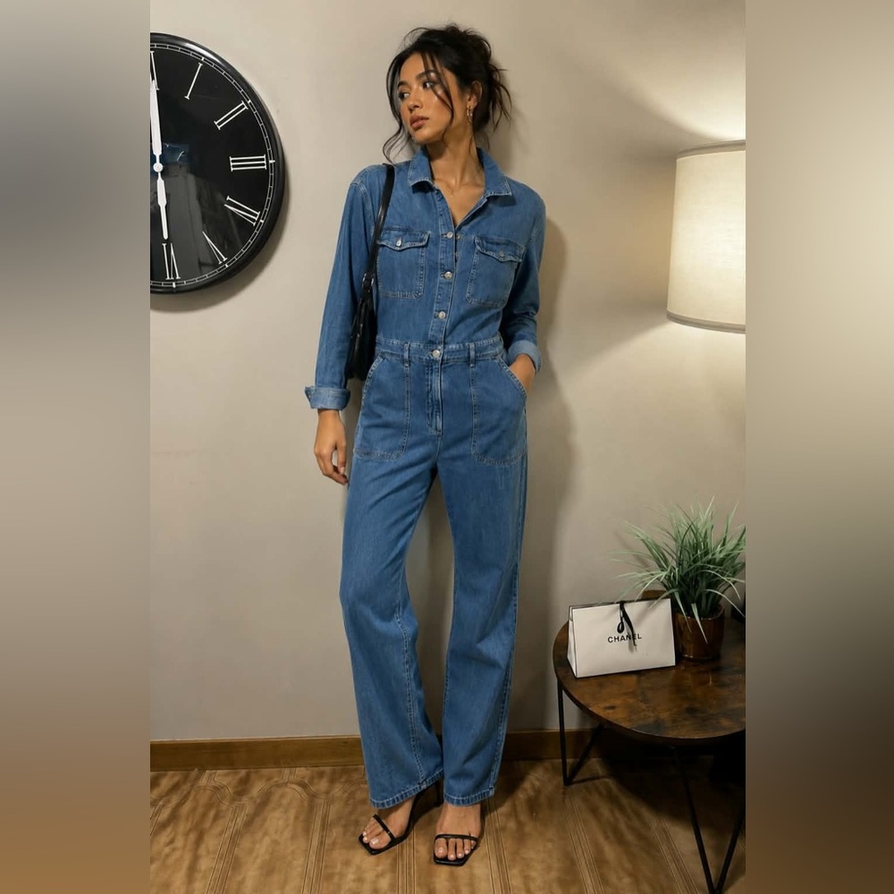 Mavi Blue Denim Utility Jumpsuit